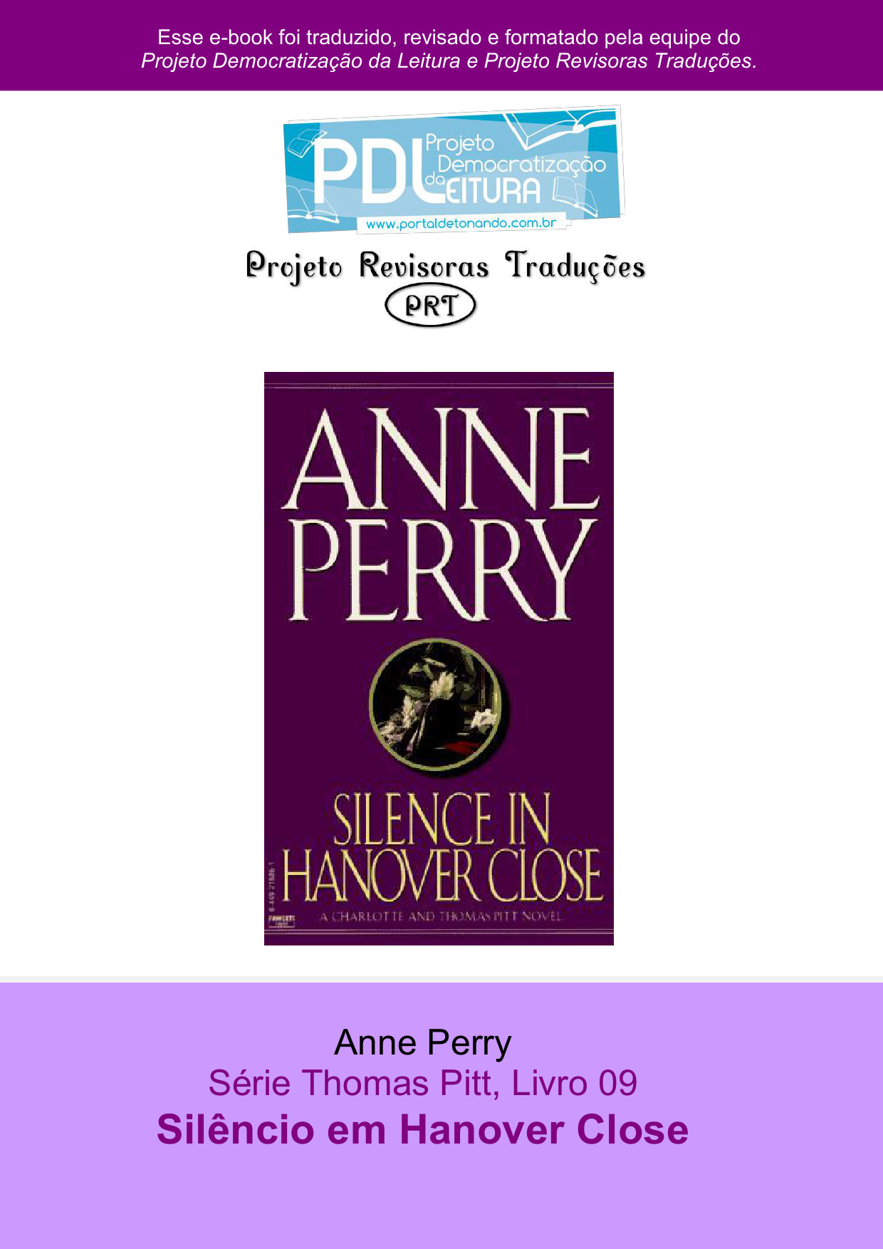 Silencio em Hanover Close - Série Pitt 12