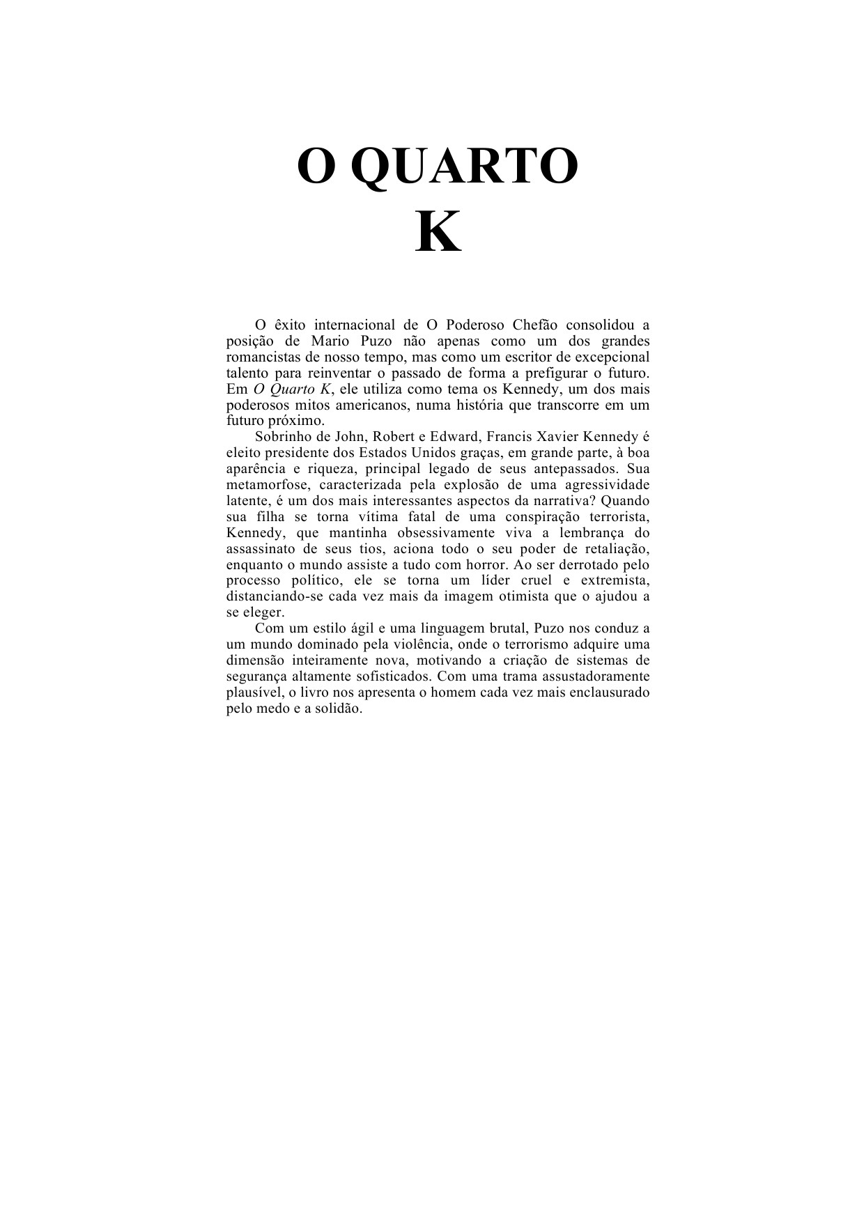 Mario Puzo - O Quarto K