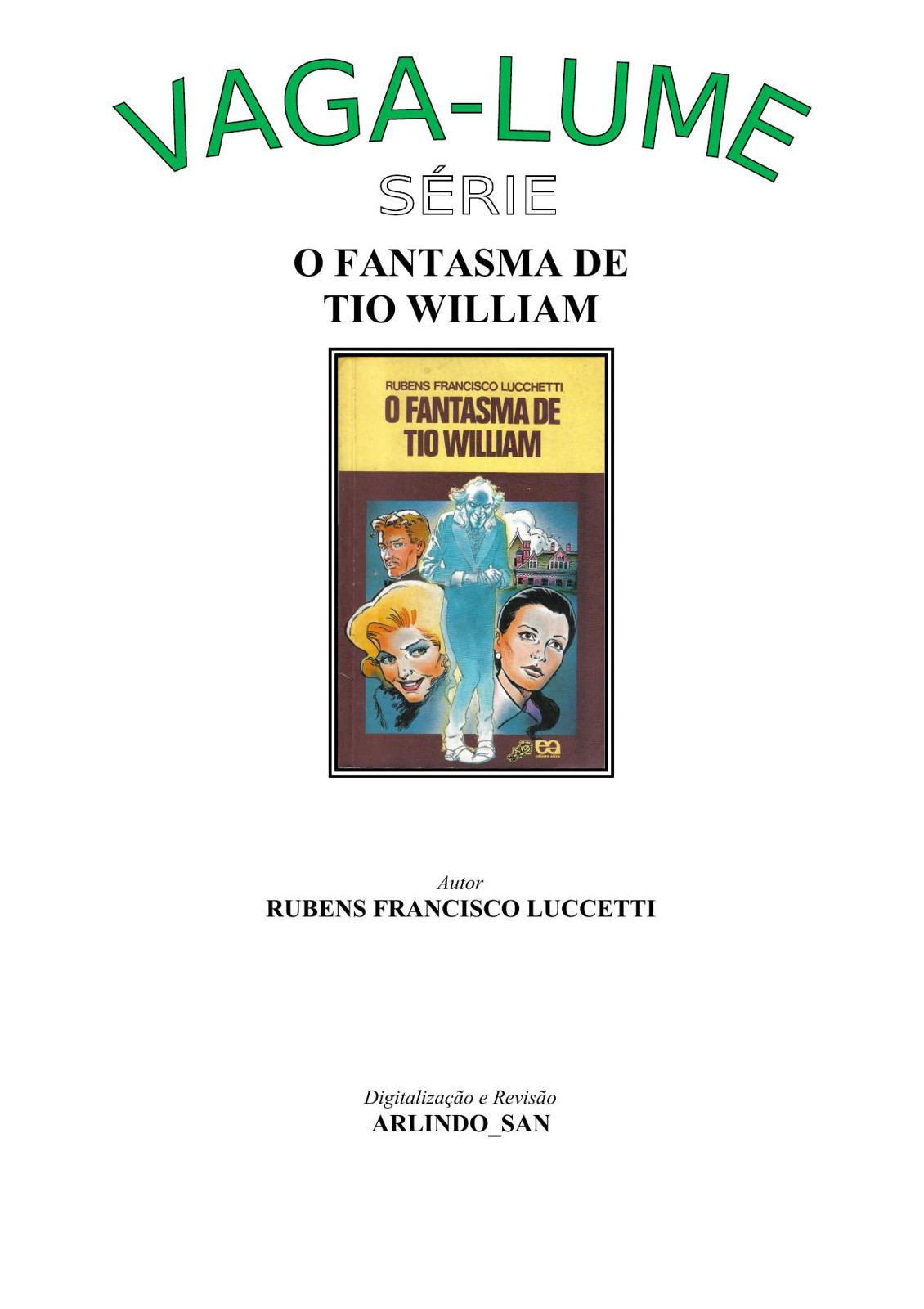 O Fantasma De Tio William (coleção Vaga-Lume)