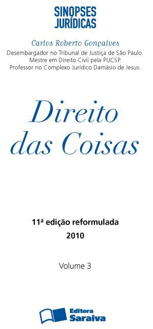 SINOPSES JUR�DICAS 3 - DIREITO DAS COISAS
