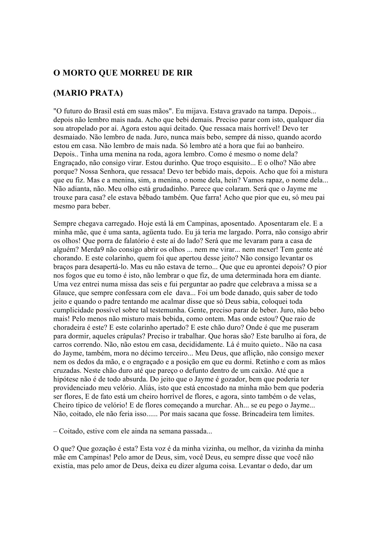 O Morto que Morreu de Rir