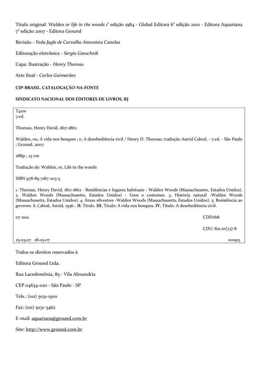 Walden ou A Vida nos Bosques