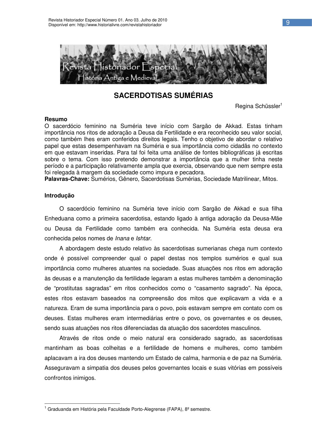 SACERDOTISAS SUMÉRIAS