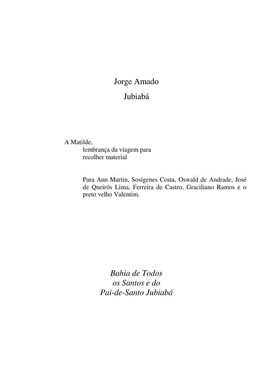 Microsoft Word - Jorge Amado - Jubiaba.doc