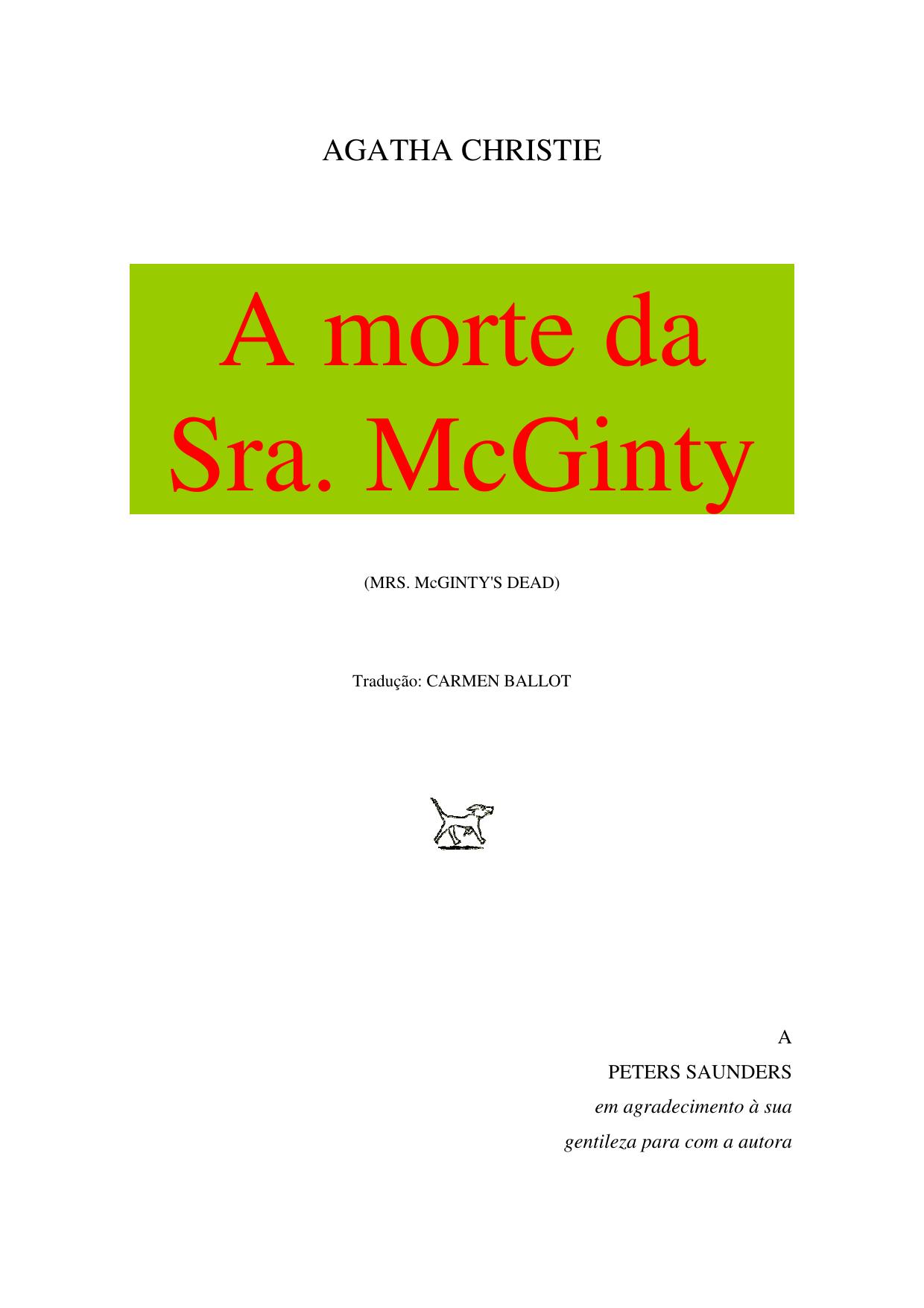 Agatha Christie = A morte da Sra. McGinty