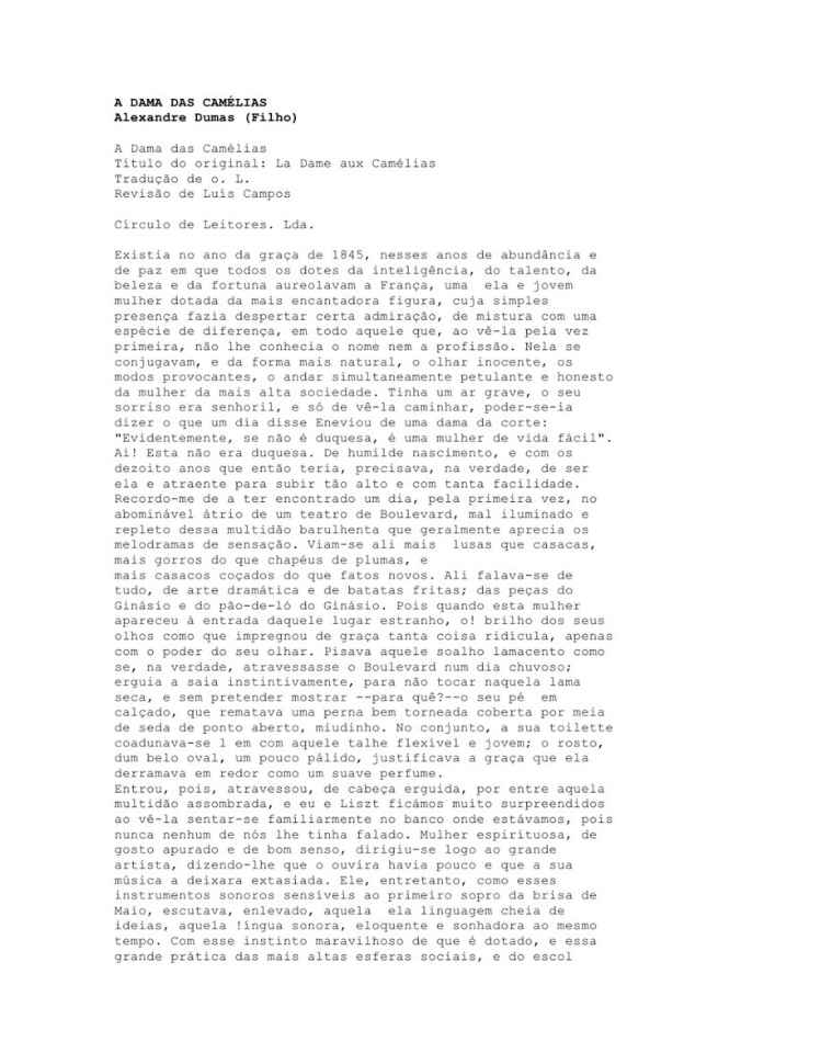 A dama das camélias