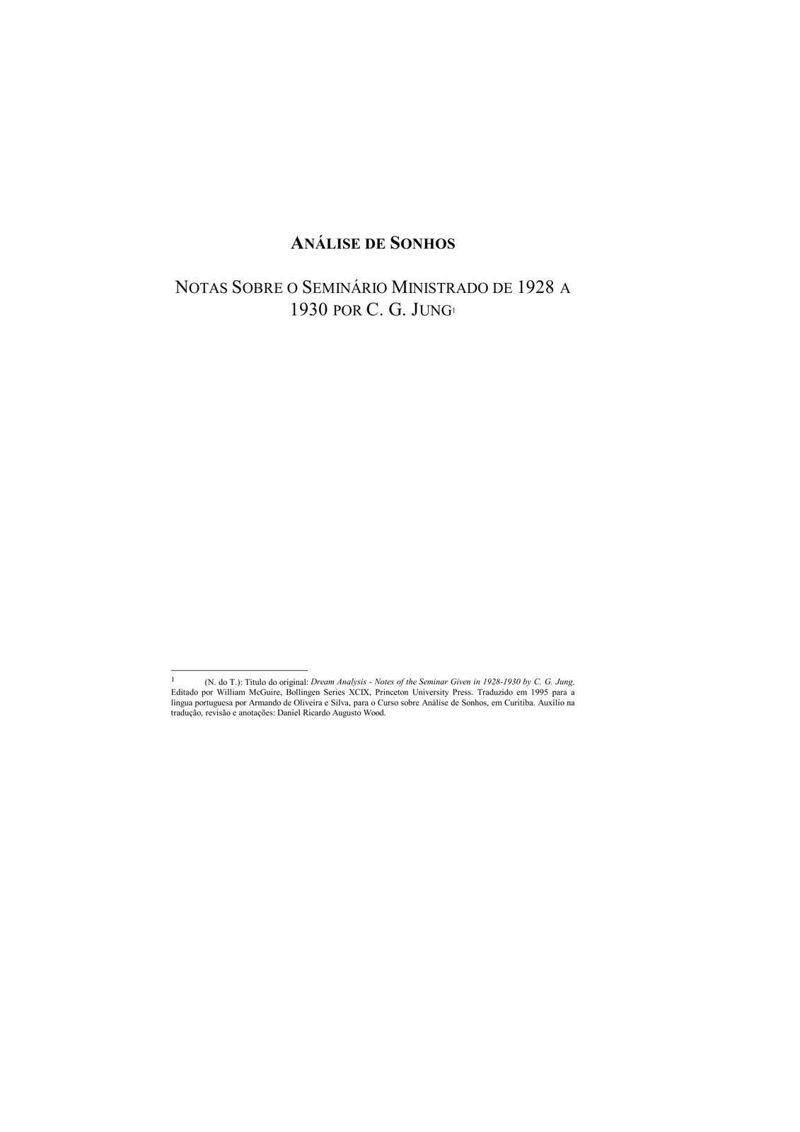 Análise de Sonhos - Conferências