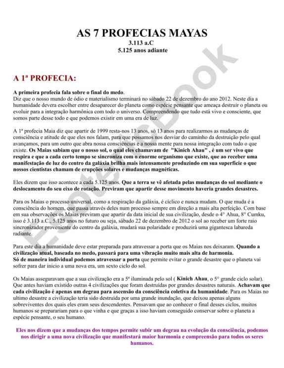 As Sete Profecias Mayas