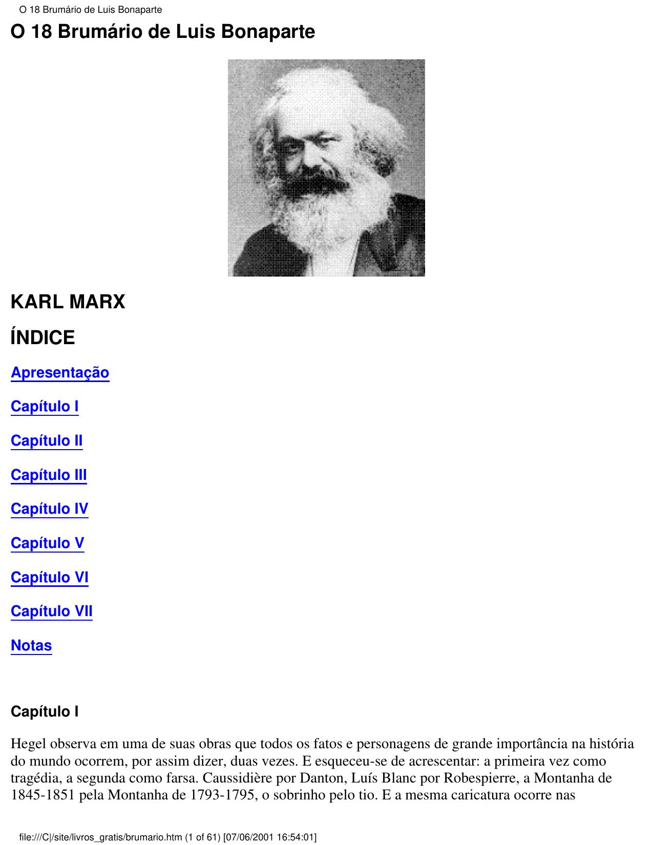 O 18 Brumário de Luis Bonaparte