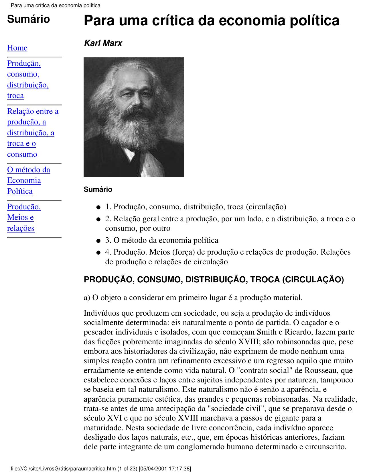 Esboço para uma crítica da economia política: E outros textos de juventude