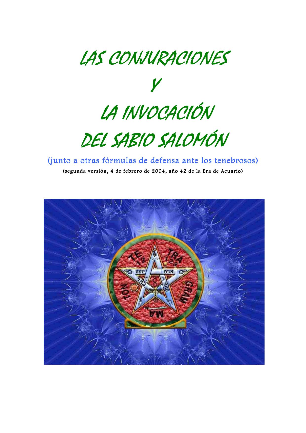 Conjuraciones e Invocación de Salomón _sentido esotérico_