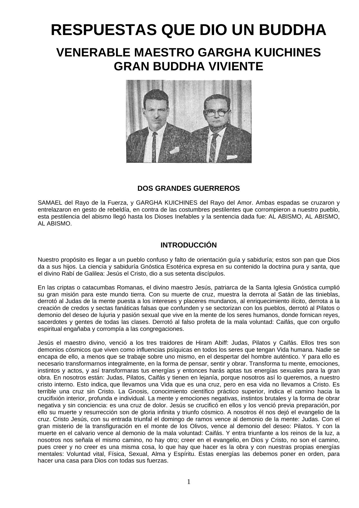 Respuestas que di un Buddha