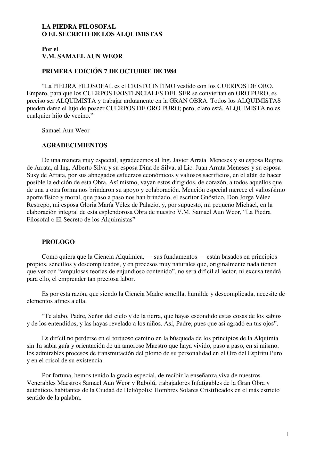 La Piedra Filosofal o El Secreto de los Alquimistas