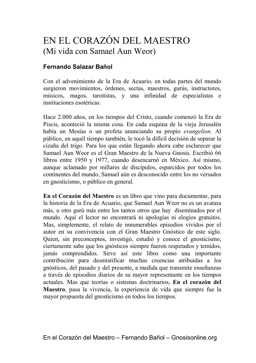 En el Corazon del Maestro