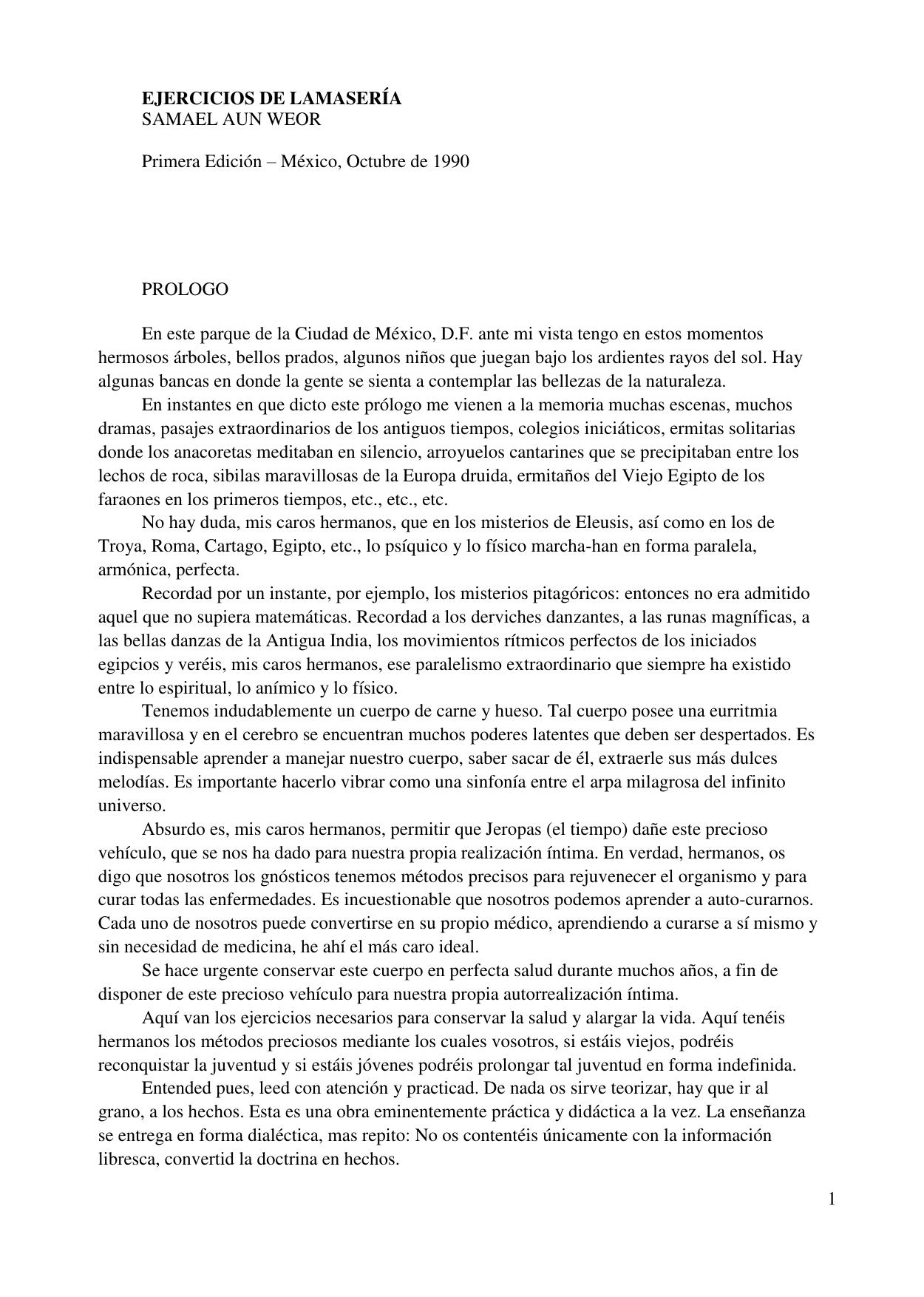 EJERCICIOS DE LAMASERÍA