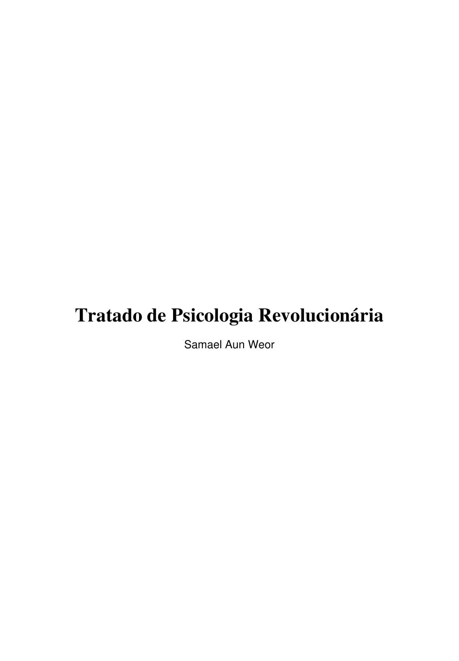 Tratado de Psicologia Revolucionária