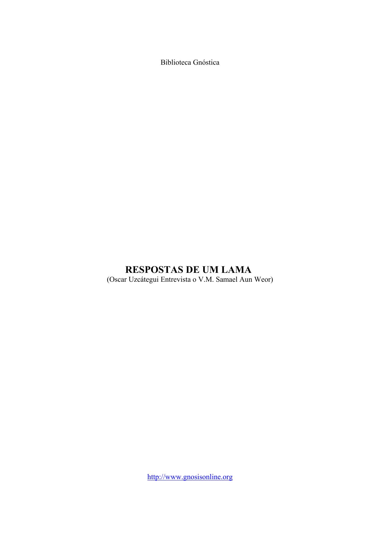 Microsoft Word - RESPOSTAS DE UM LAMA - USC.TEGUI.doc