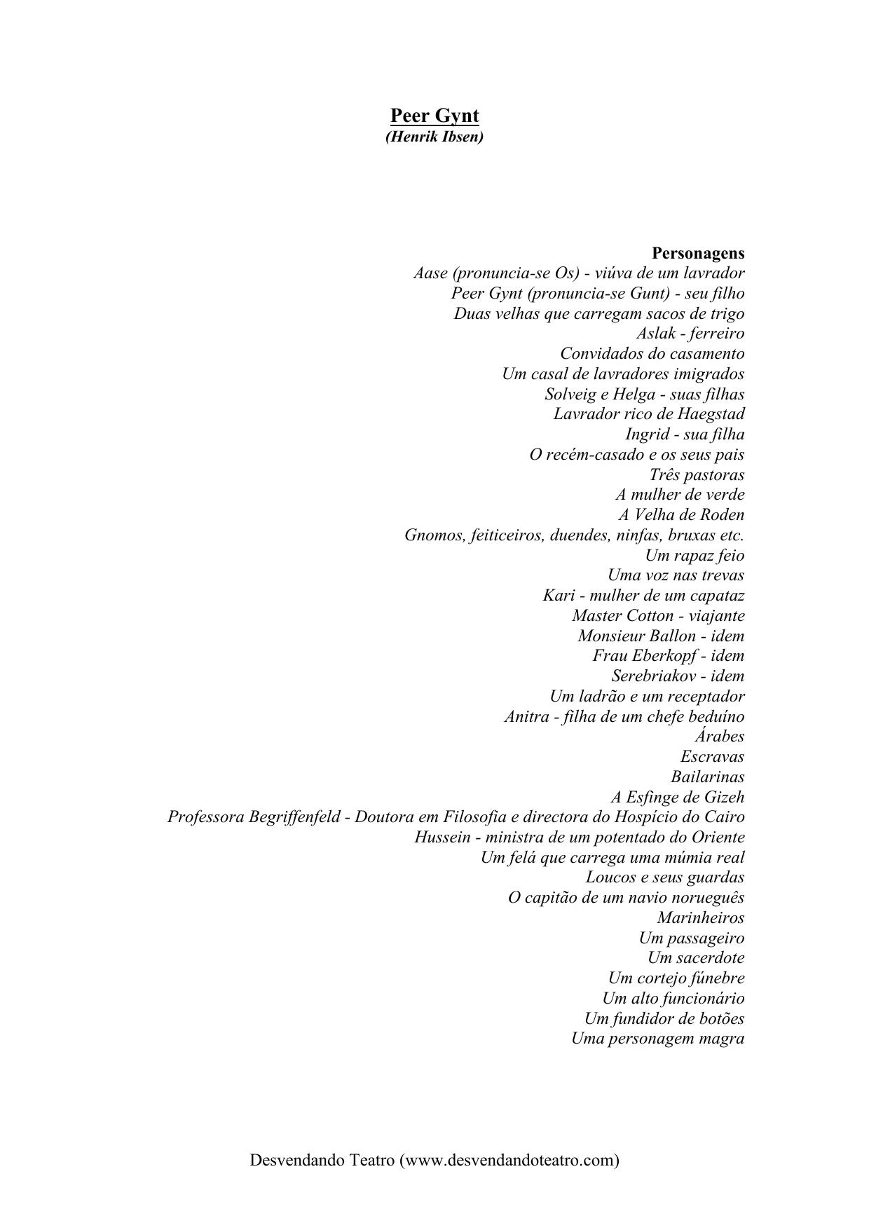 Peer Gynt - Henrik Ibsen