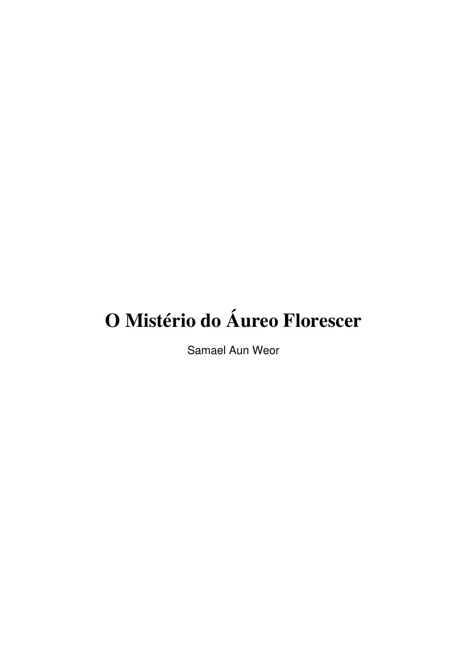 O Mistério do Áureo Florescer