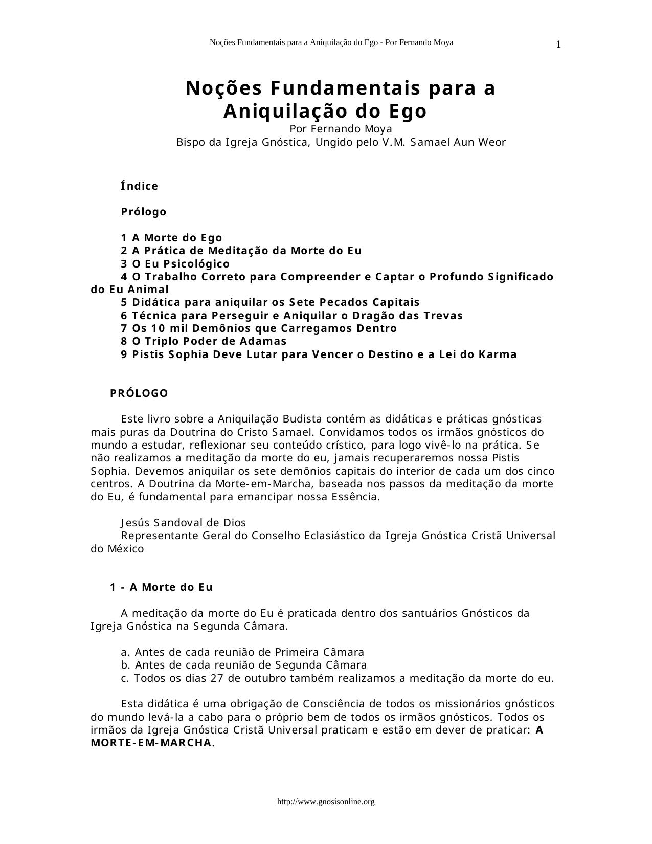 Noes Fundamentais para a Aniquilao do Ego