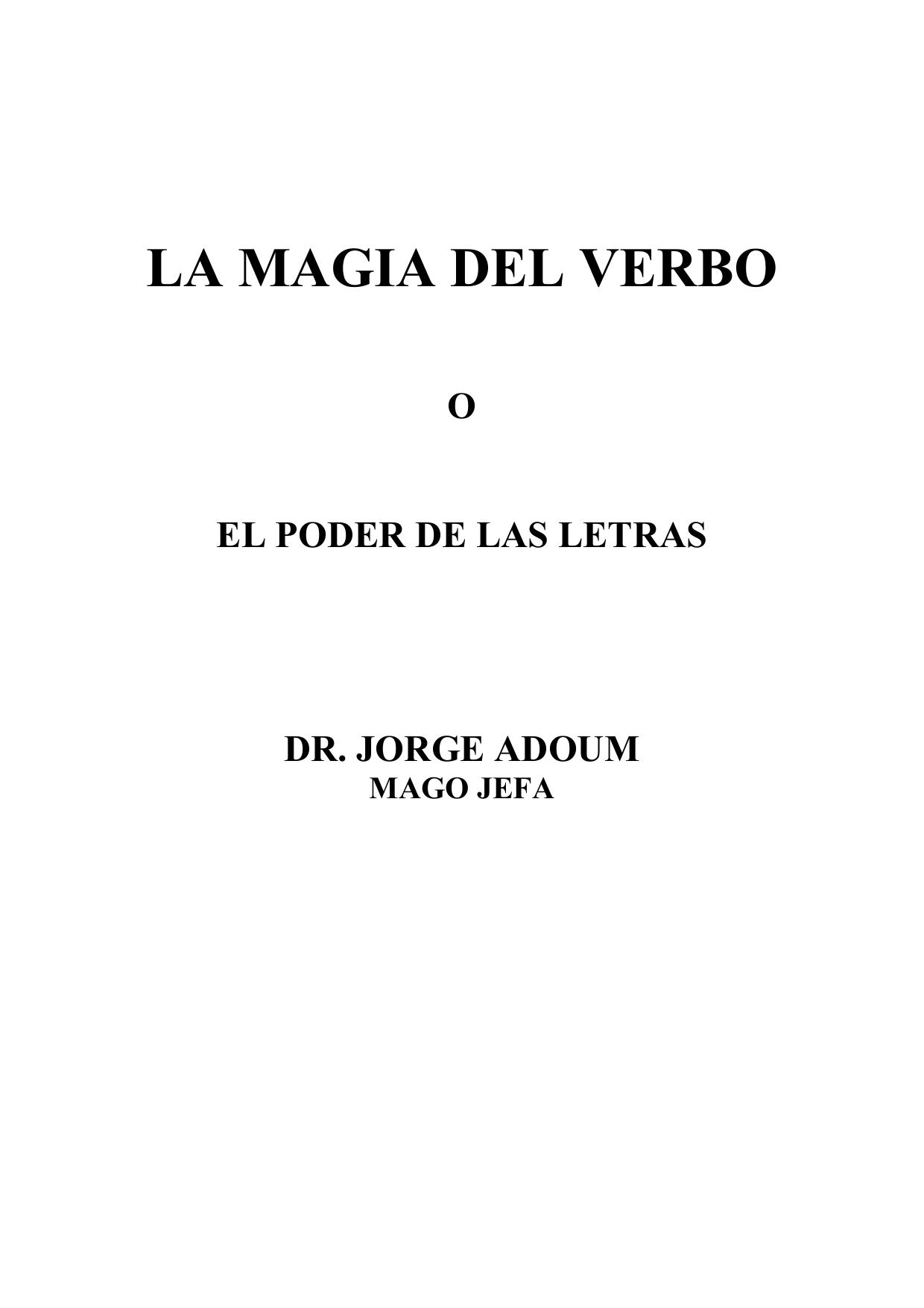 LA MAGIA DEL VERBO