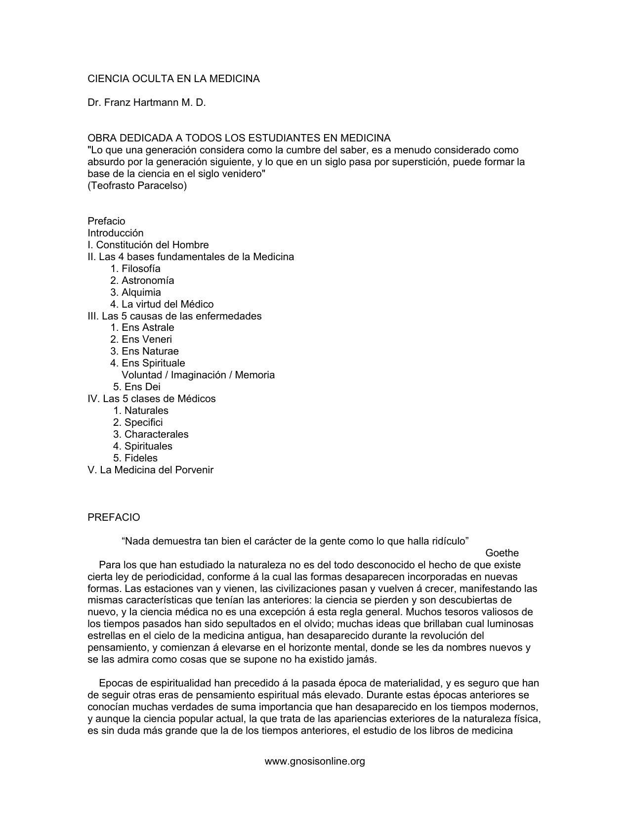 CIENCIA OCULTA EN LA MEDICINA