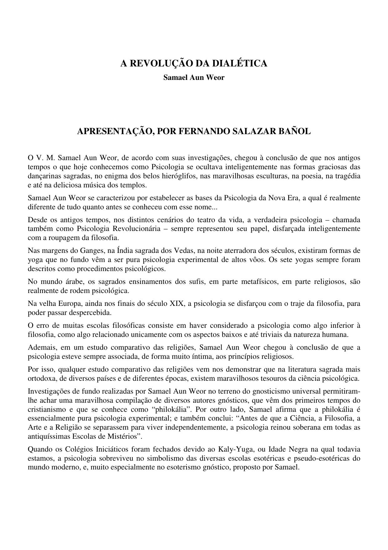 A Revolucao da Dialetica