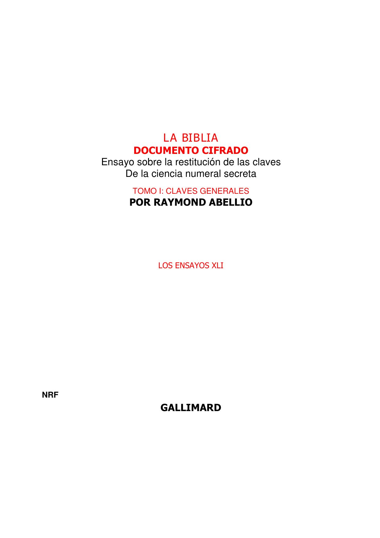 LA BIBLIA TOMOI ABELLIO Publicar SEPTIEMBRE 2009