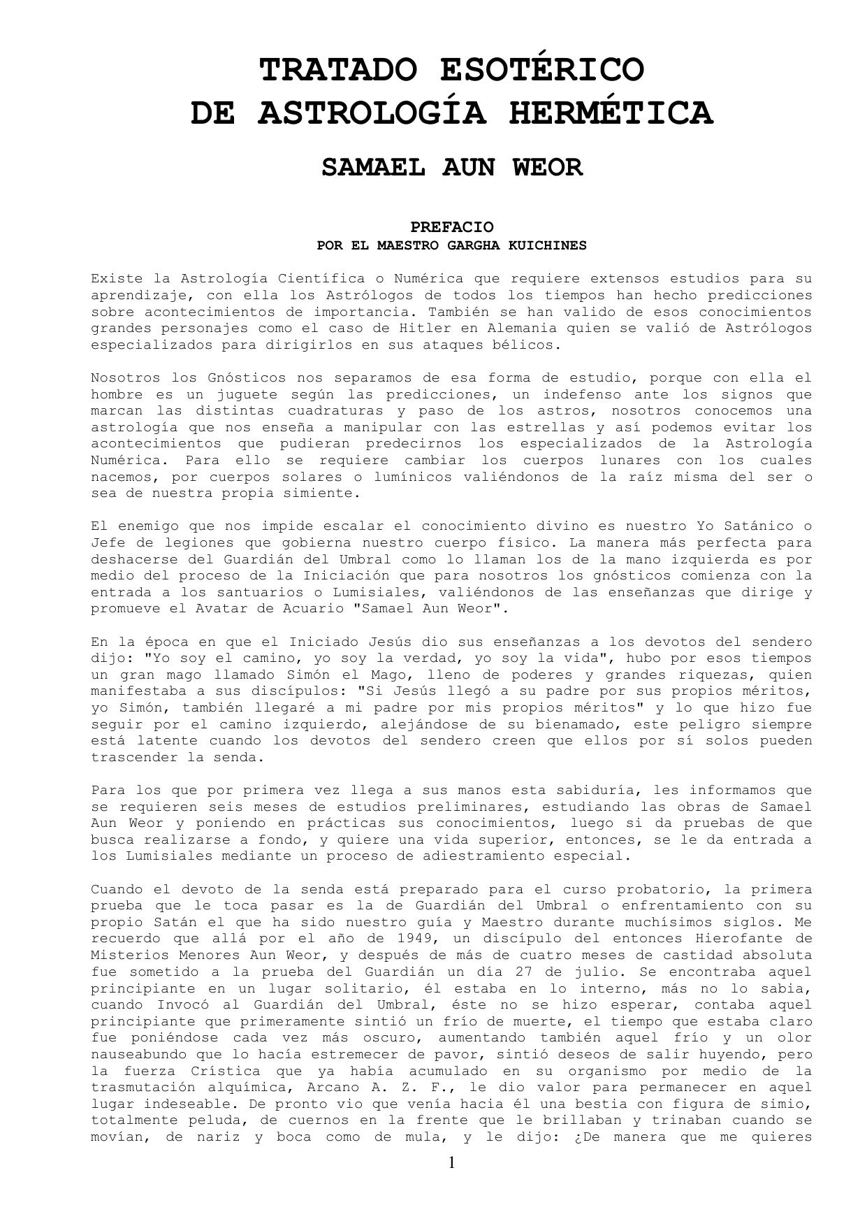 Tratado Esotérico De Astrología Hermética