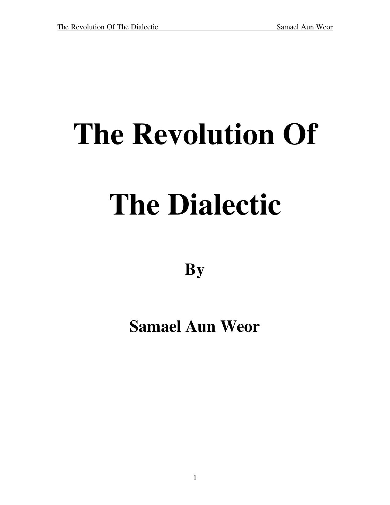 The Revolution Of The Dialectic.doc