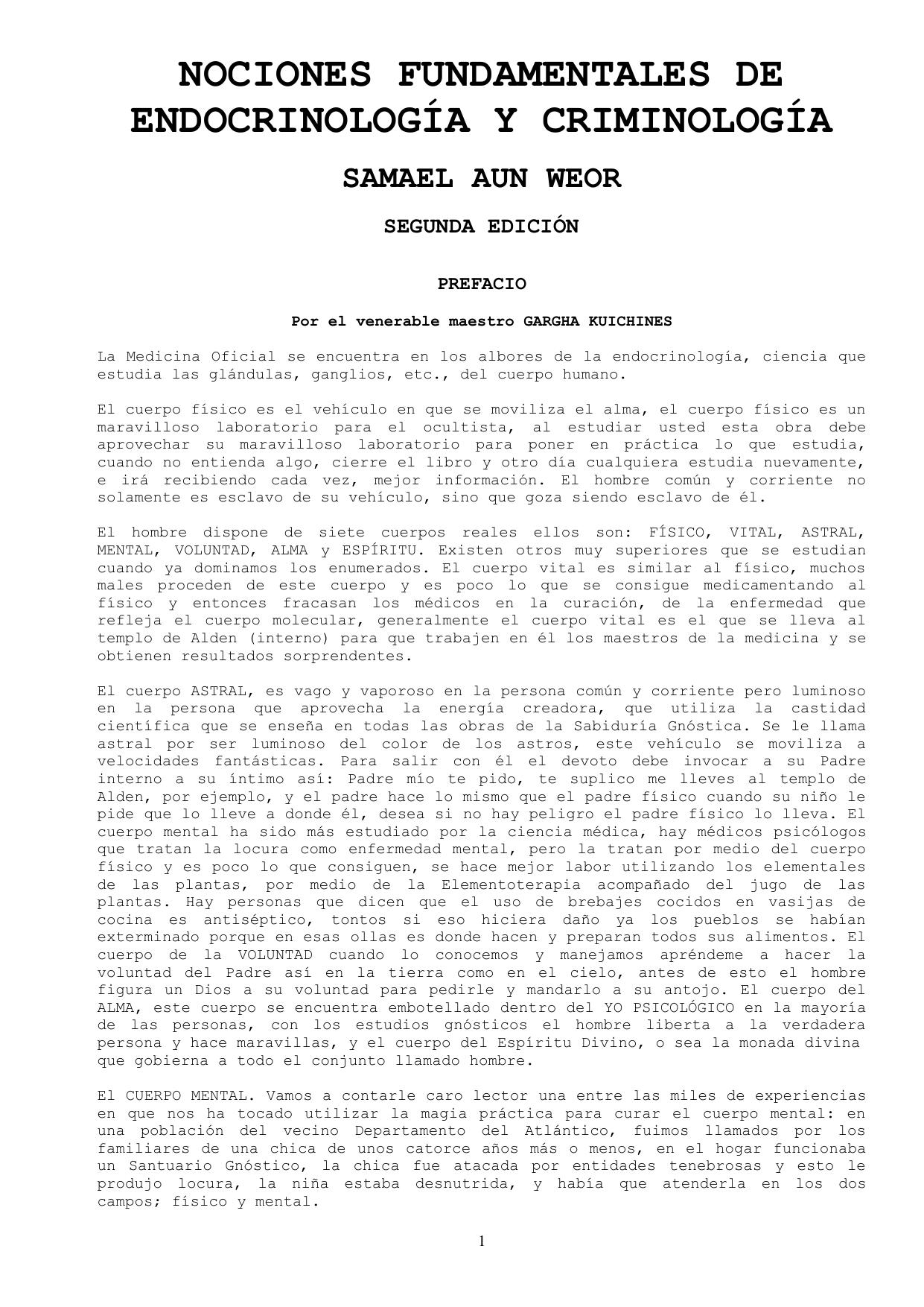 Nociones Fundamentales De Endocrinología y Criminología