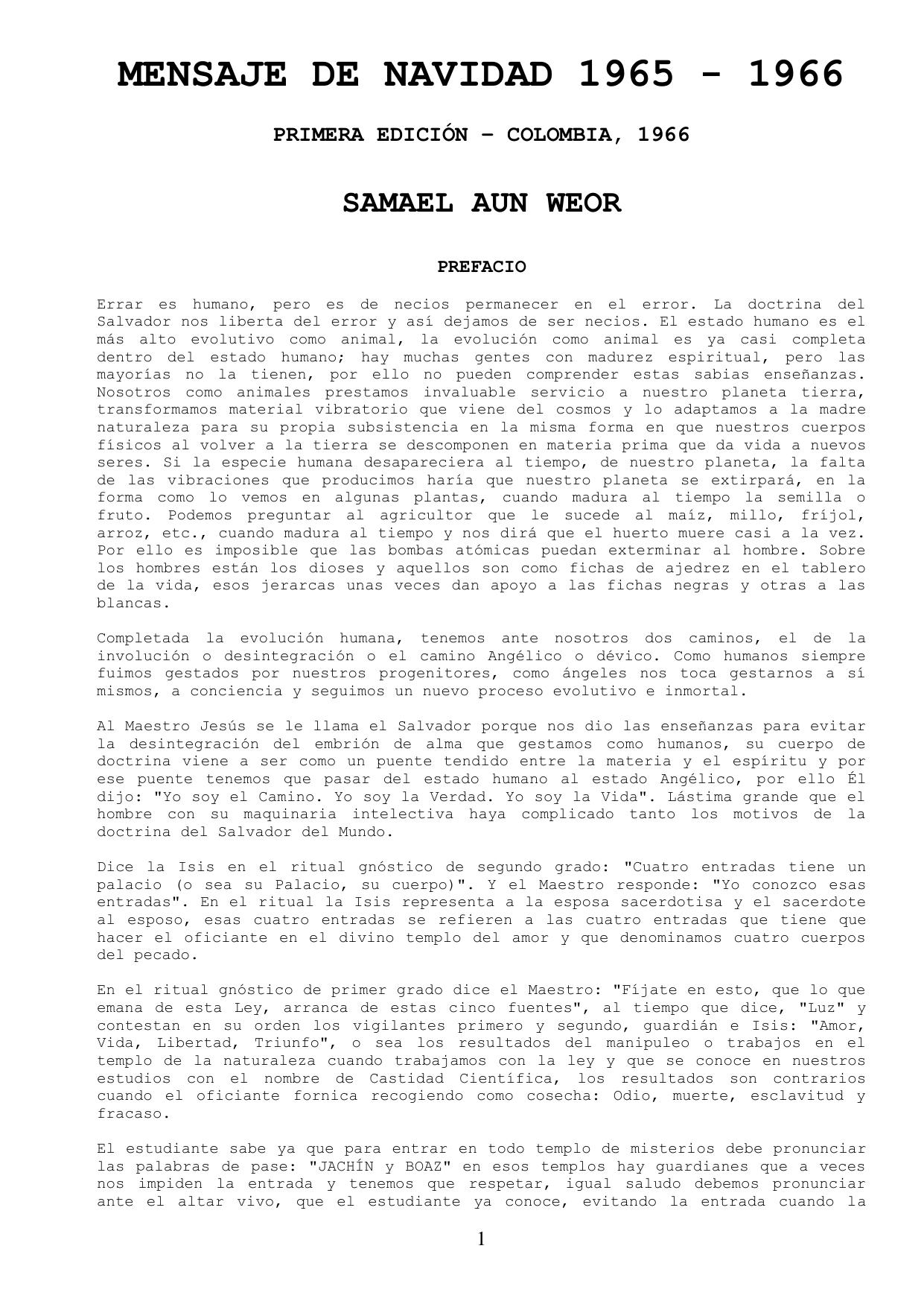 Mensaje de Navidad 1965-66