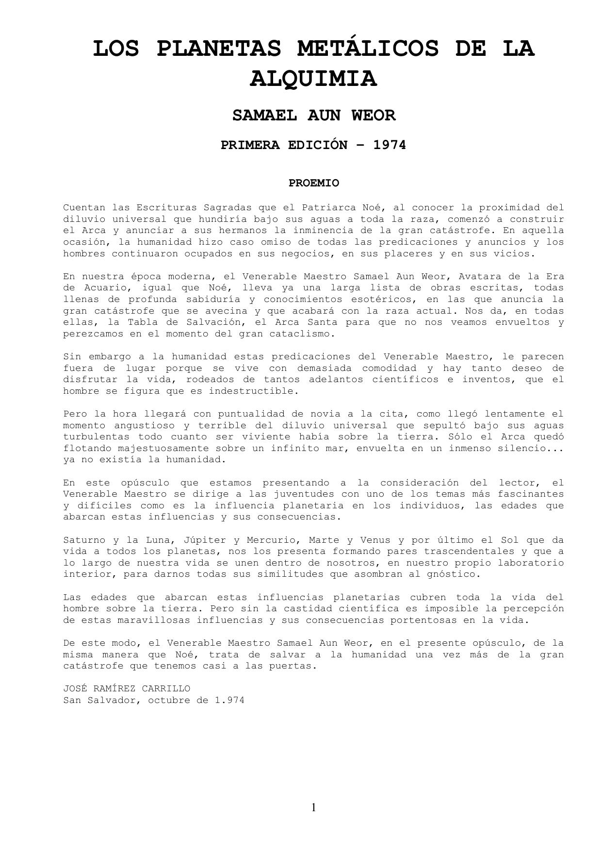 Los Planetas Metalicos de la Alquimia