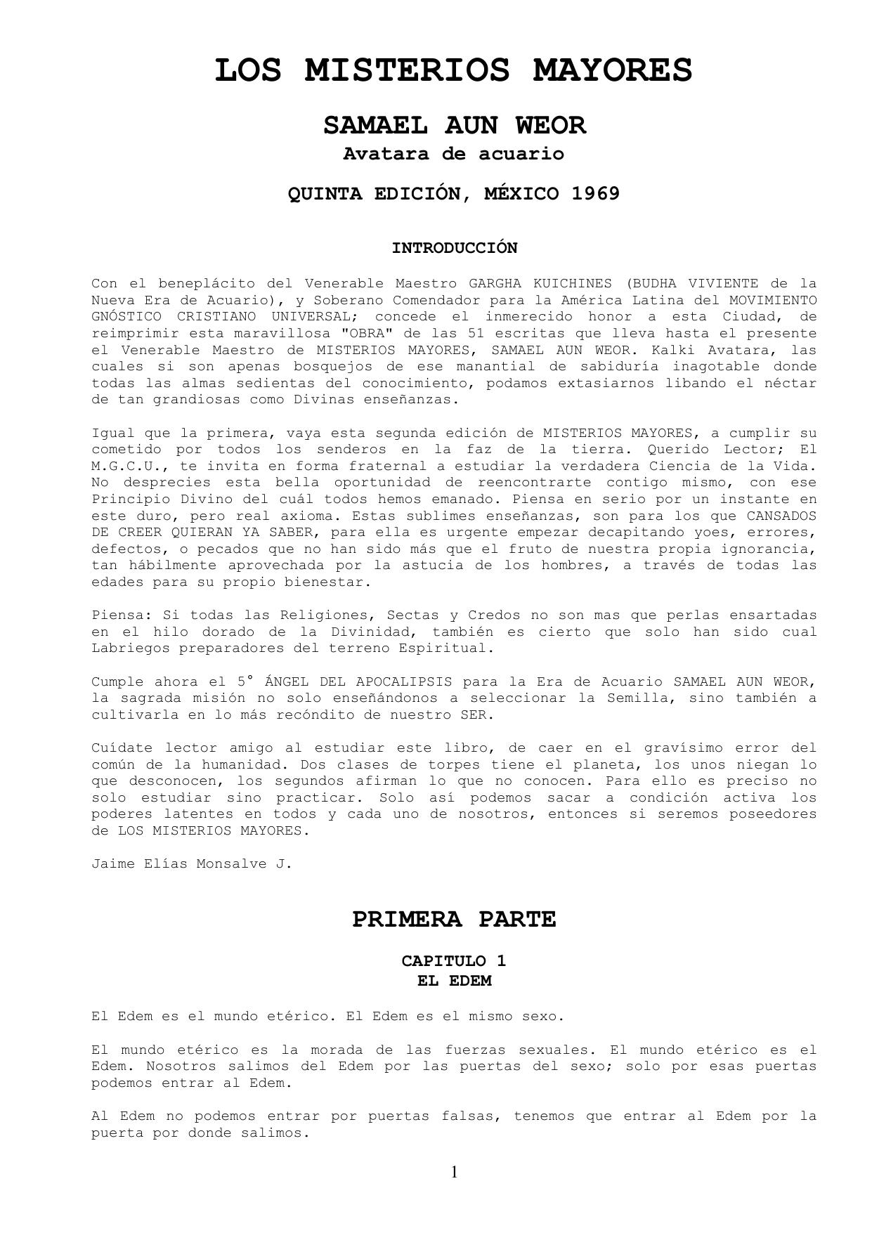 Los Misterios Mayores