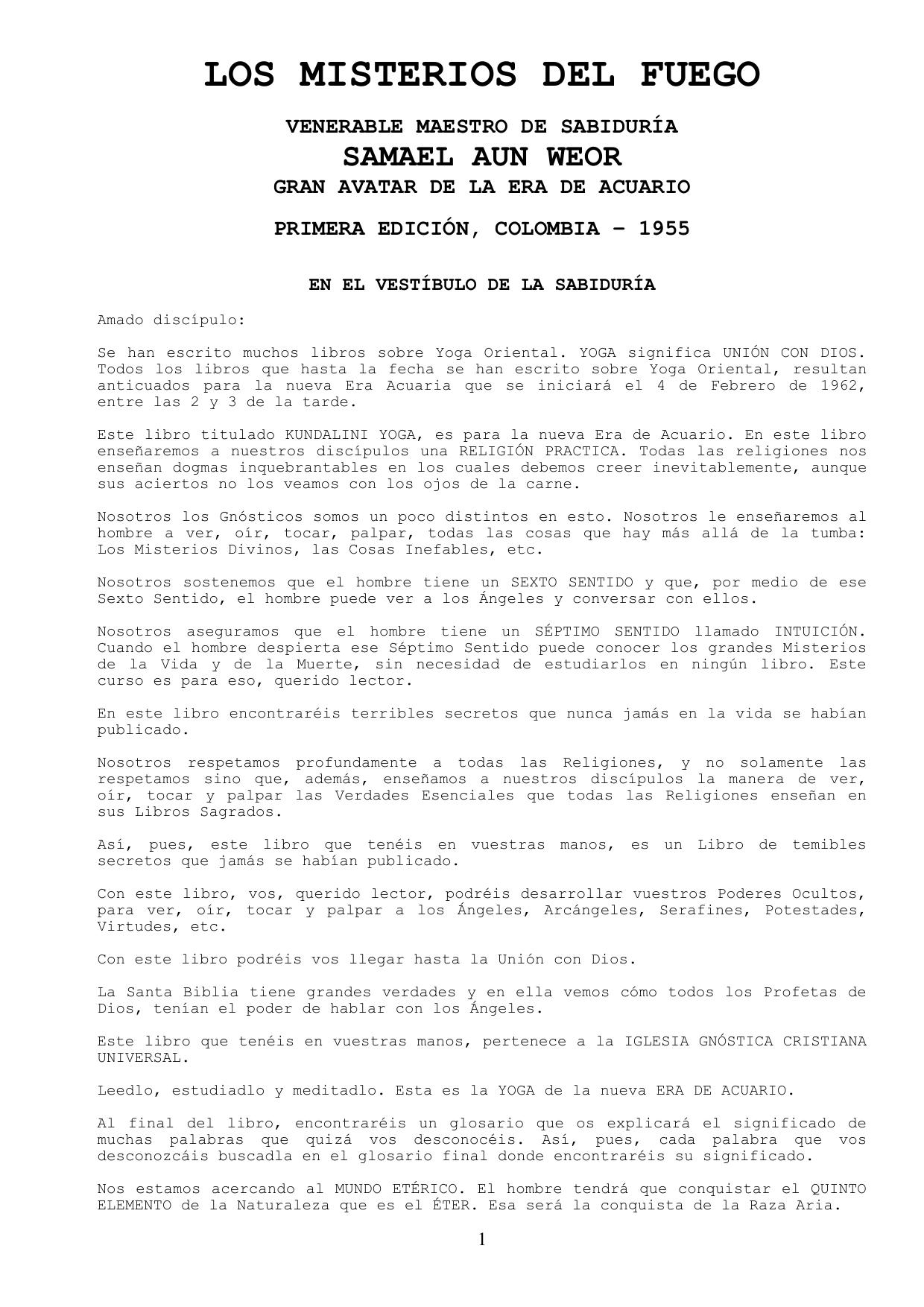 Los Misterios del Fuego