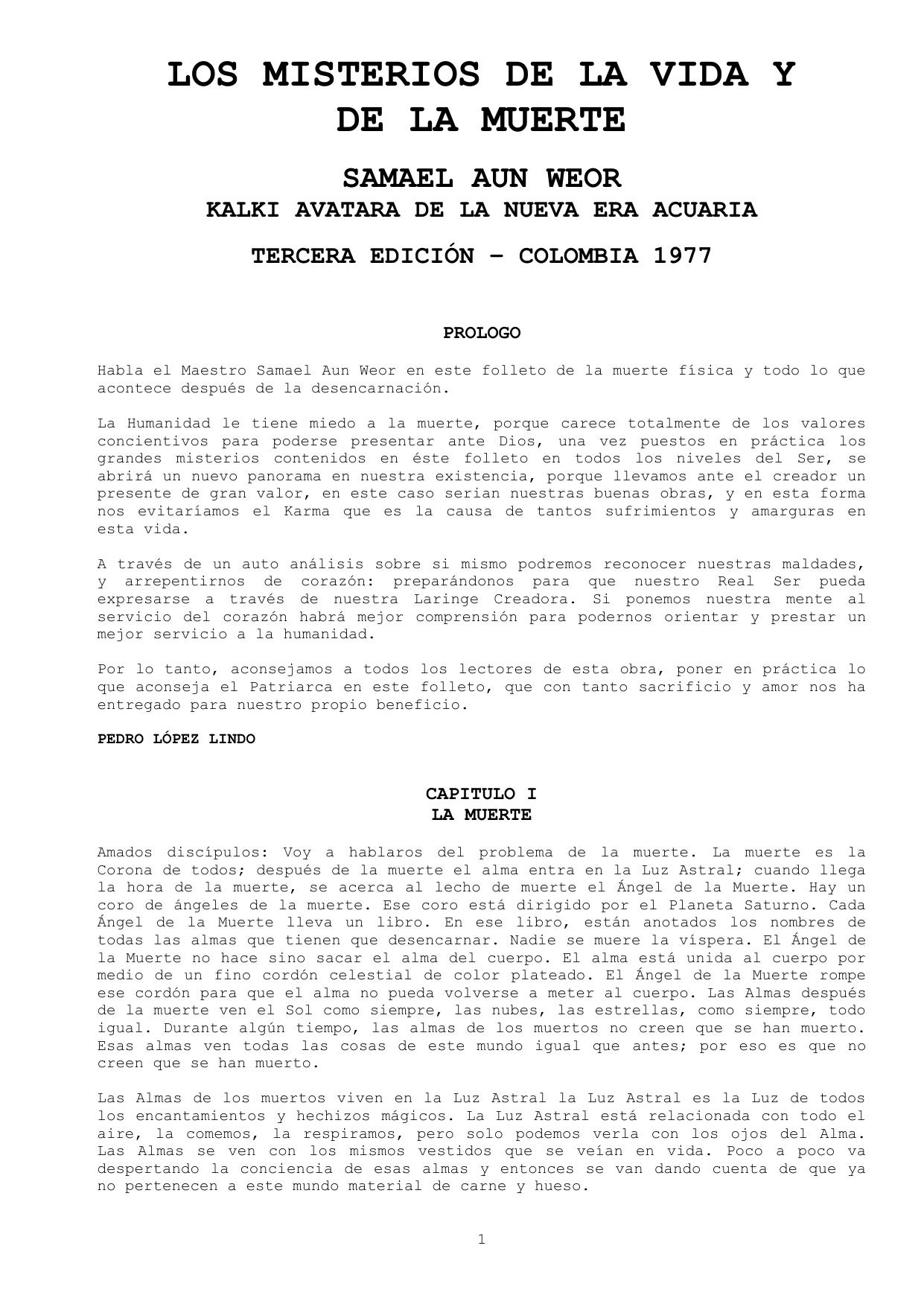 Los Misterios de la vida y de la muerte