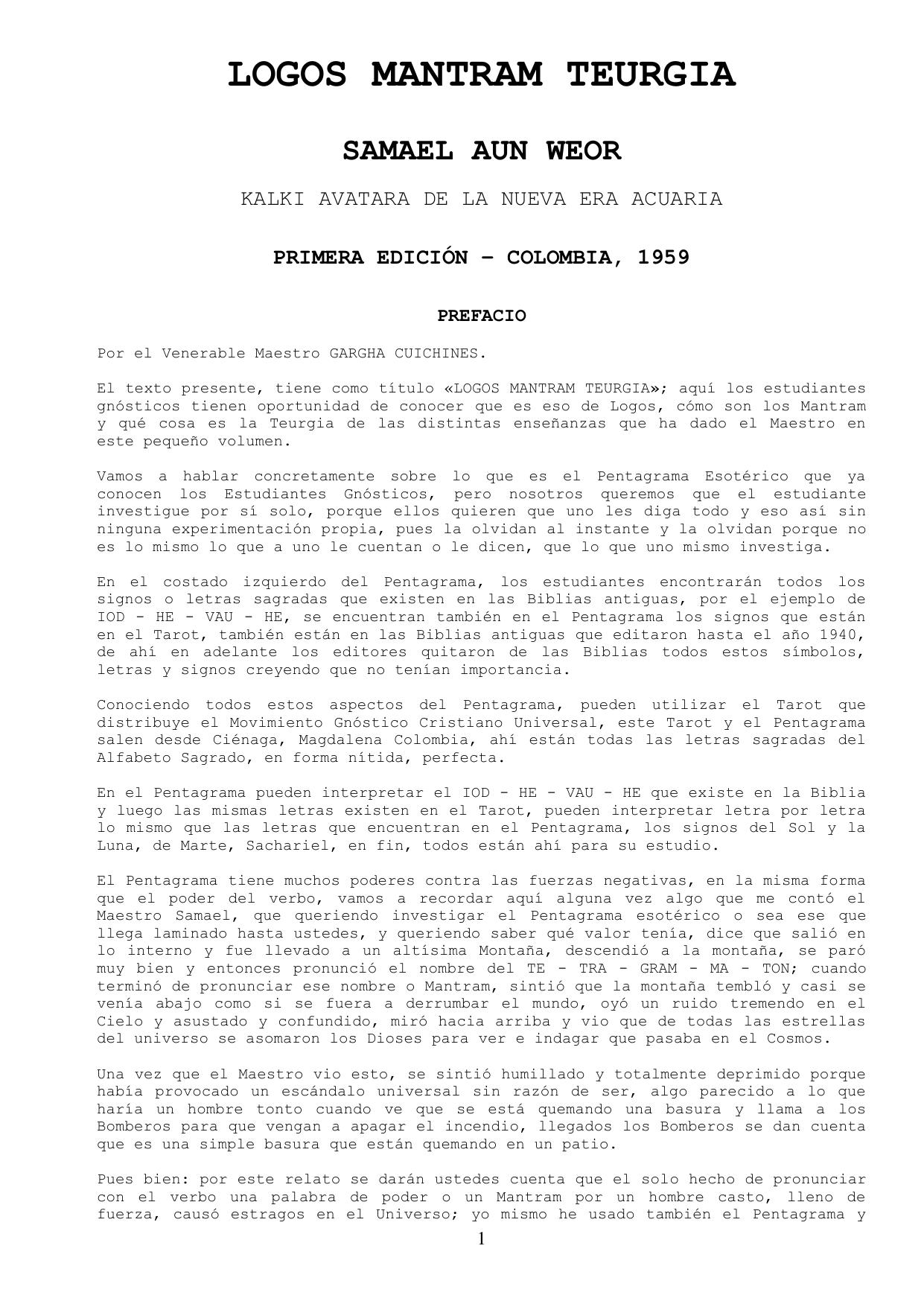 Logos Mantran Teurgia