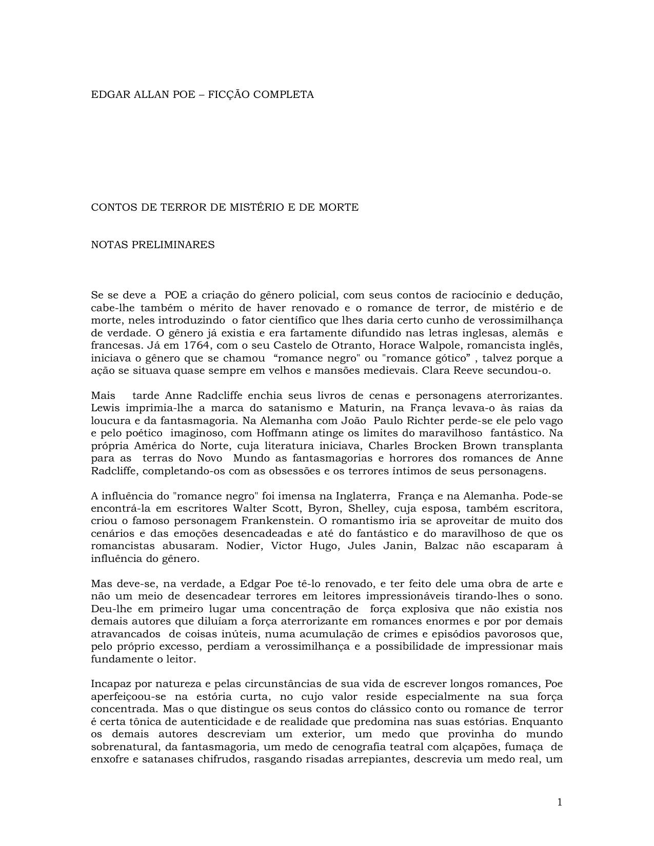 CONTOS DE TERROR DE MISTÉRIO E DE MORTE