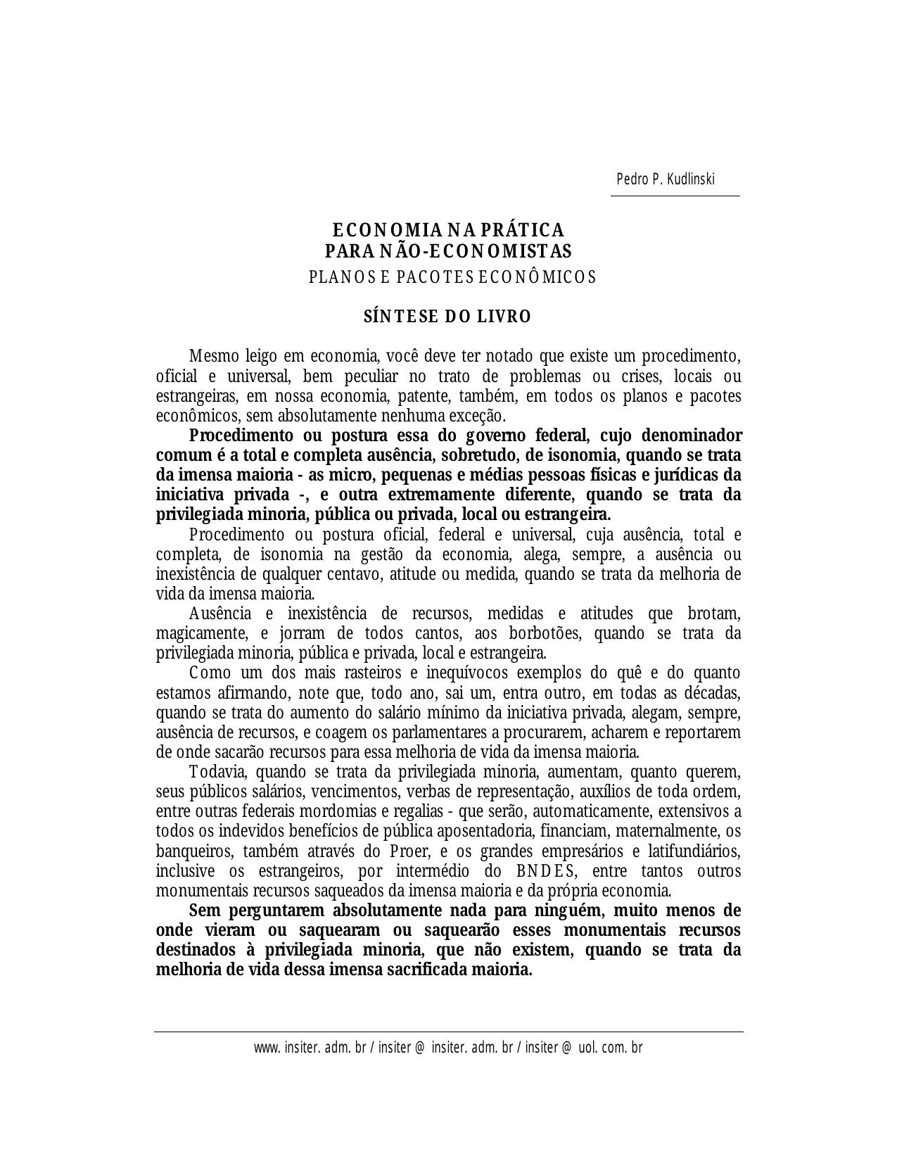 Economia Na Prática Para N¦o-Economistas