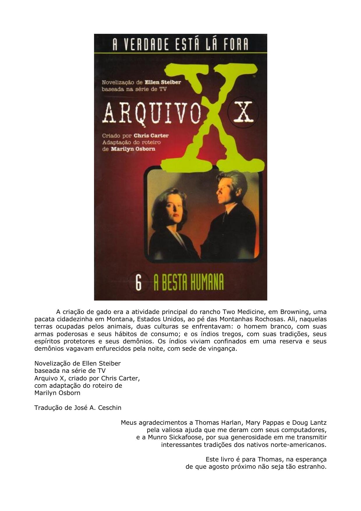 Microsoft Word - Arquivo X - 06 - A Besta Humana - revisado.doc