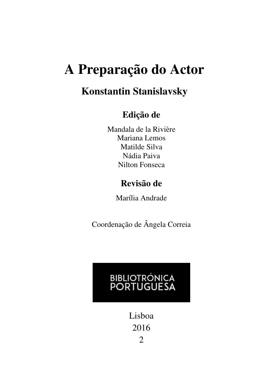 A Preparação do Actor