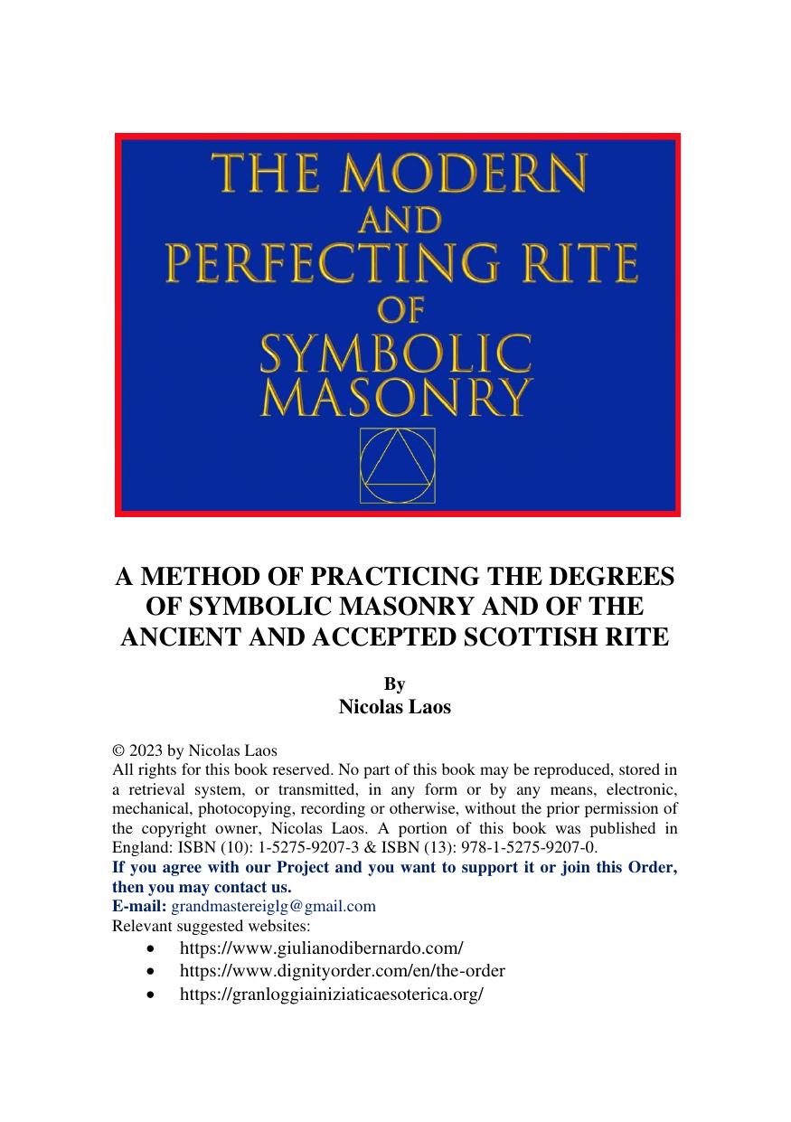 the modern and perfecting rite of symbolic masonry