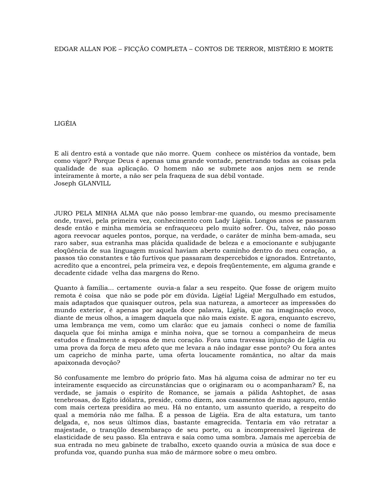 EDGAR ALLAN POE – FICÇÃO COMPLETA – CONTOS DE TERROR, MISTÉRIO E MORTE