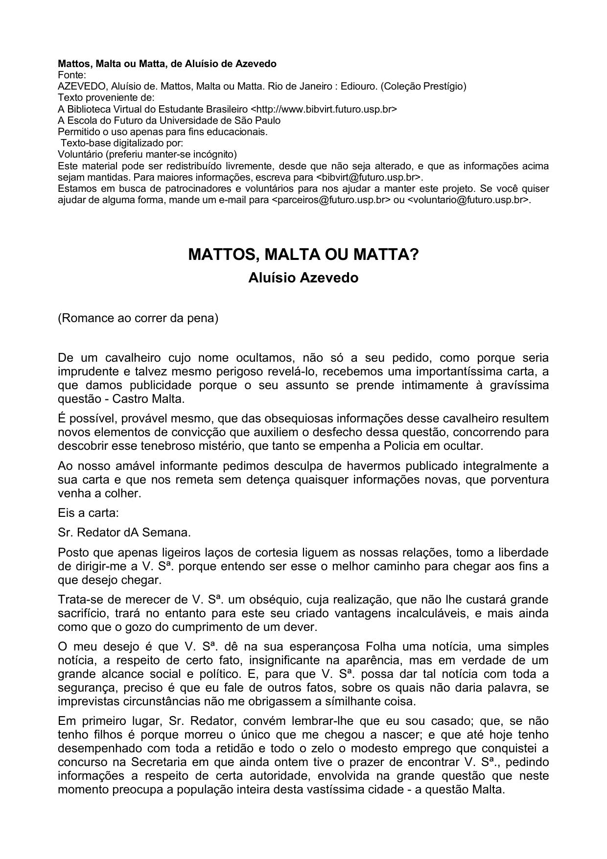 Mattos, Malta ou Matta